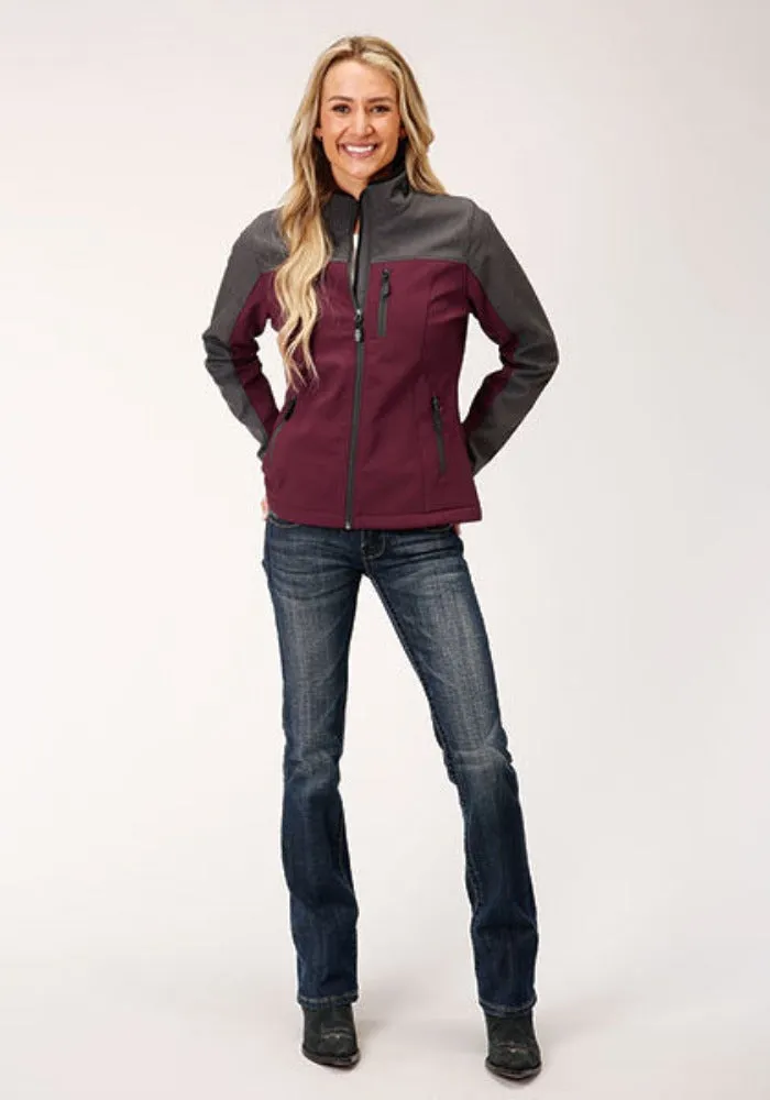 Women's Roper Burgundy & Gray Softshell Jacket
