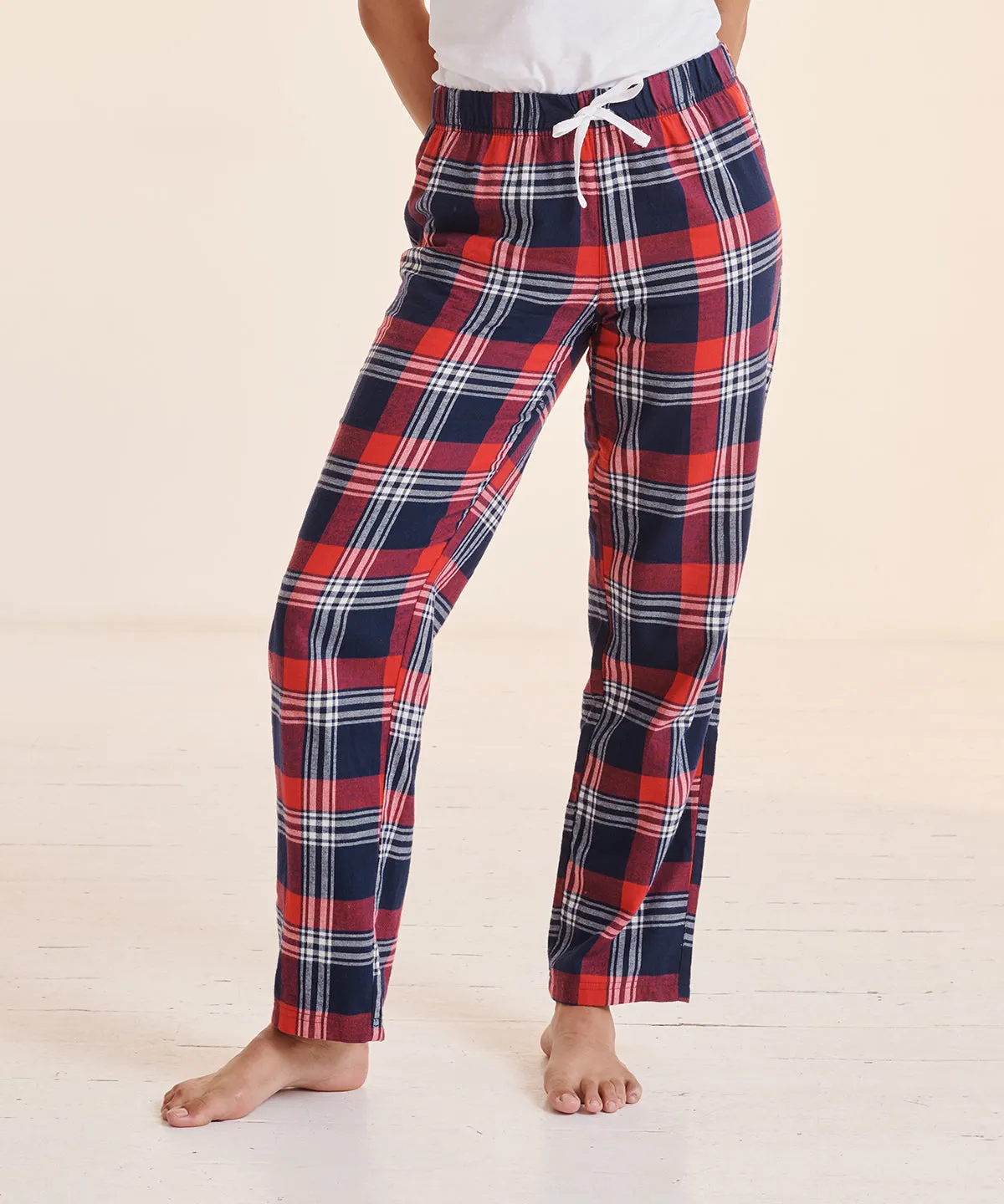 Womens tartan lounge pants | Red/Navy Check