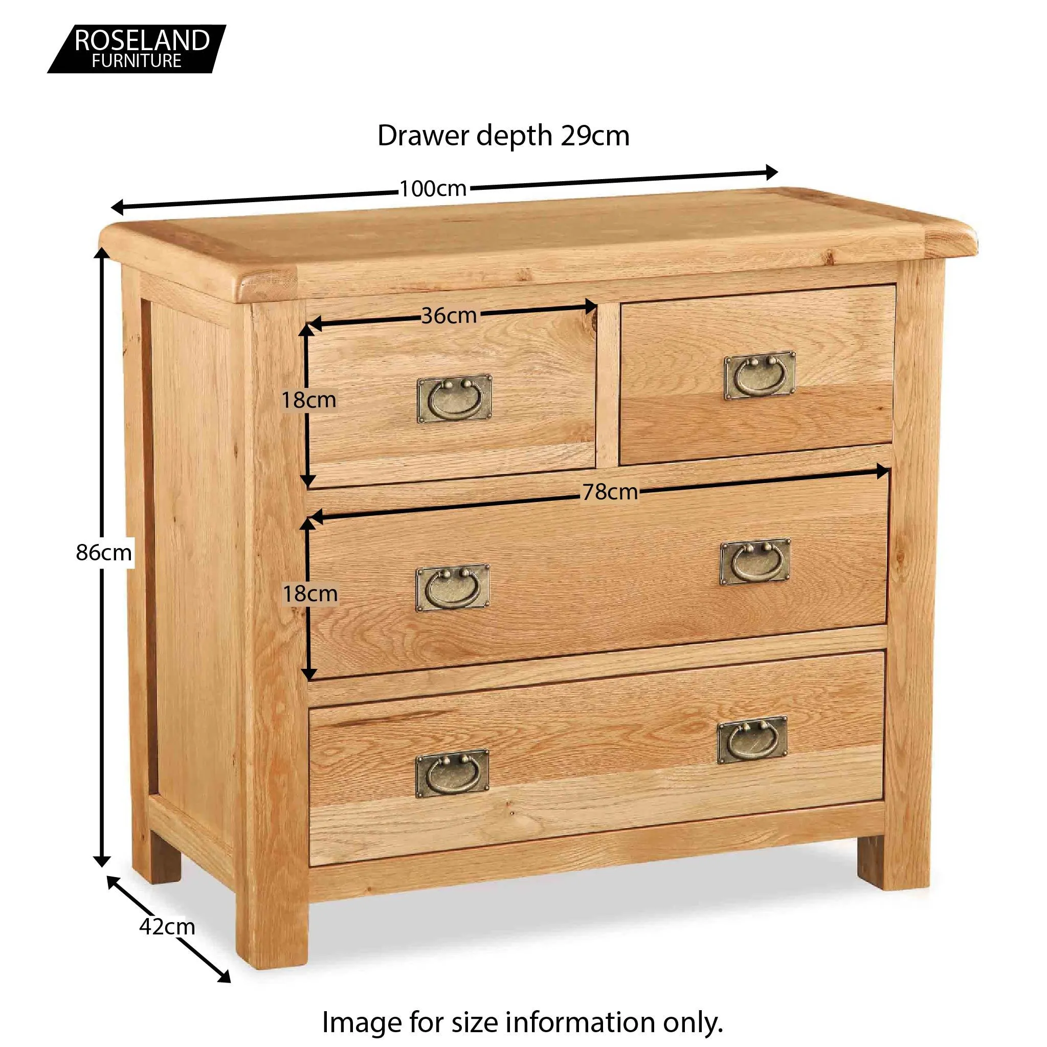Zelah Oak 2 Over 2 Drawer Chest